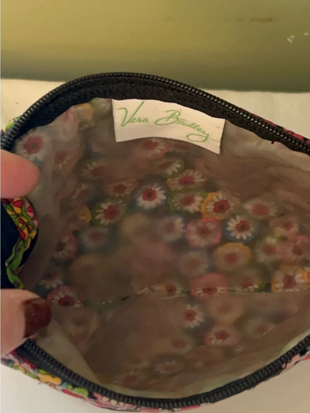 Vera Bradley cosmetic makeup bag in the retired Symphony in Hue pattern - Picture 3 of 5